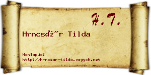 Hrncsár Tilda névjegykártya